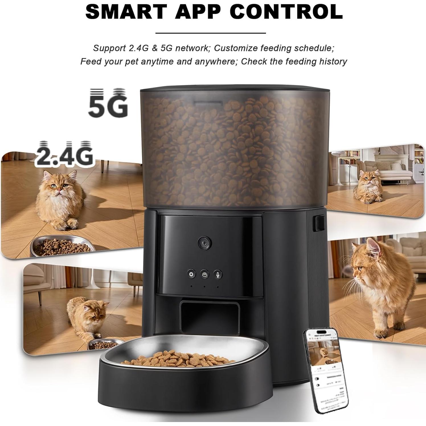 Comedero Automático Erjunkeji A80 con Cámara 4L para Gatos