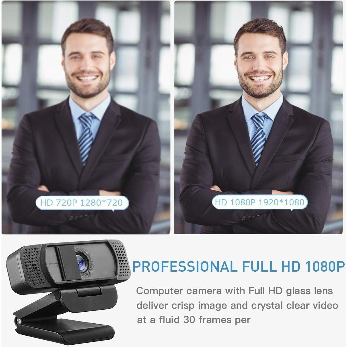 Cámara Web JETAKu 1080P con Micrófono y Tapa Privacidad