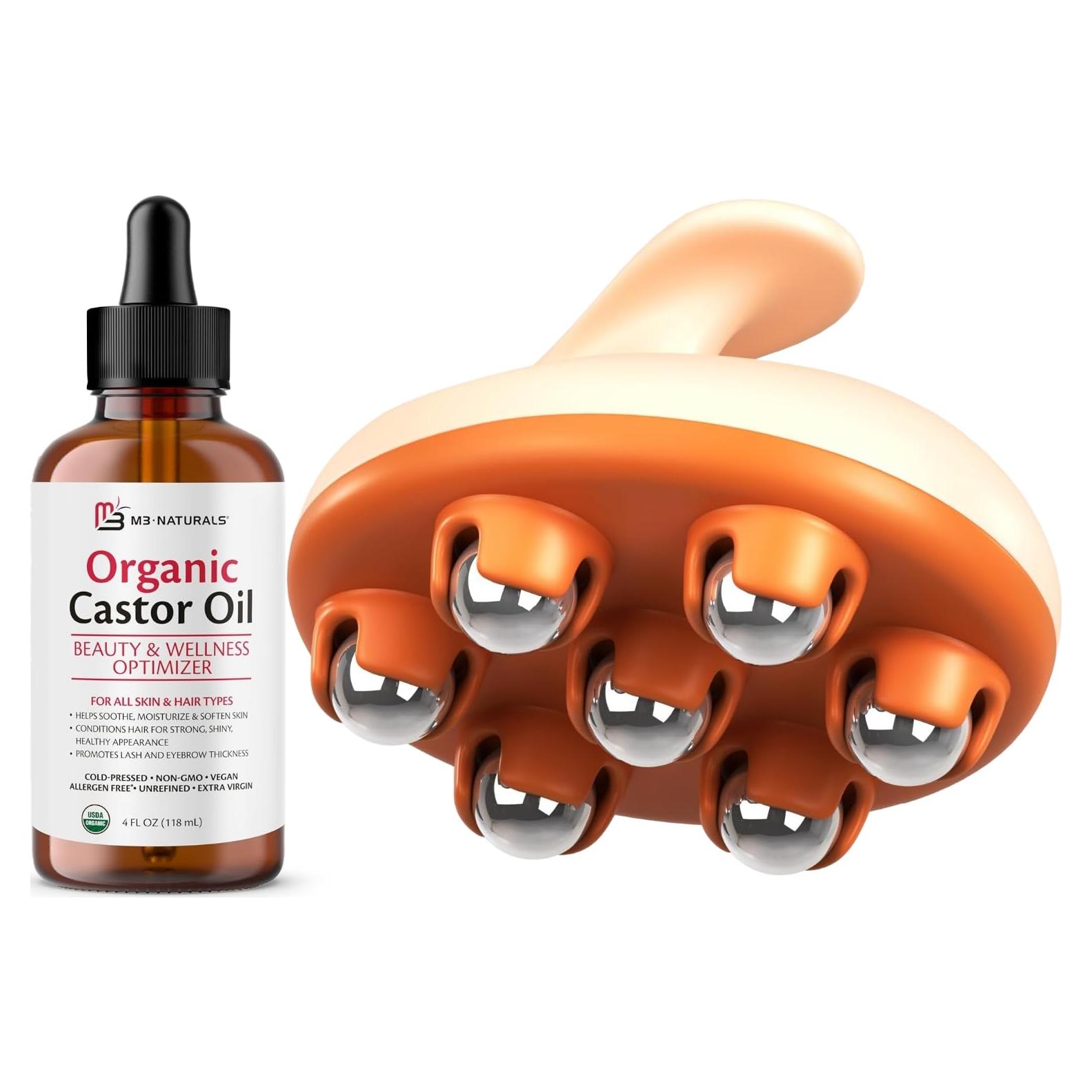 Masajeador Drenaje Linfático M3 + Aceite Ricino Orgánico 118ml