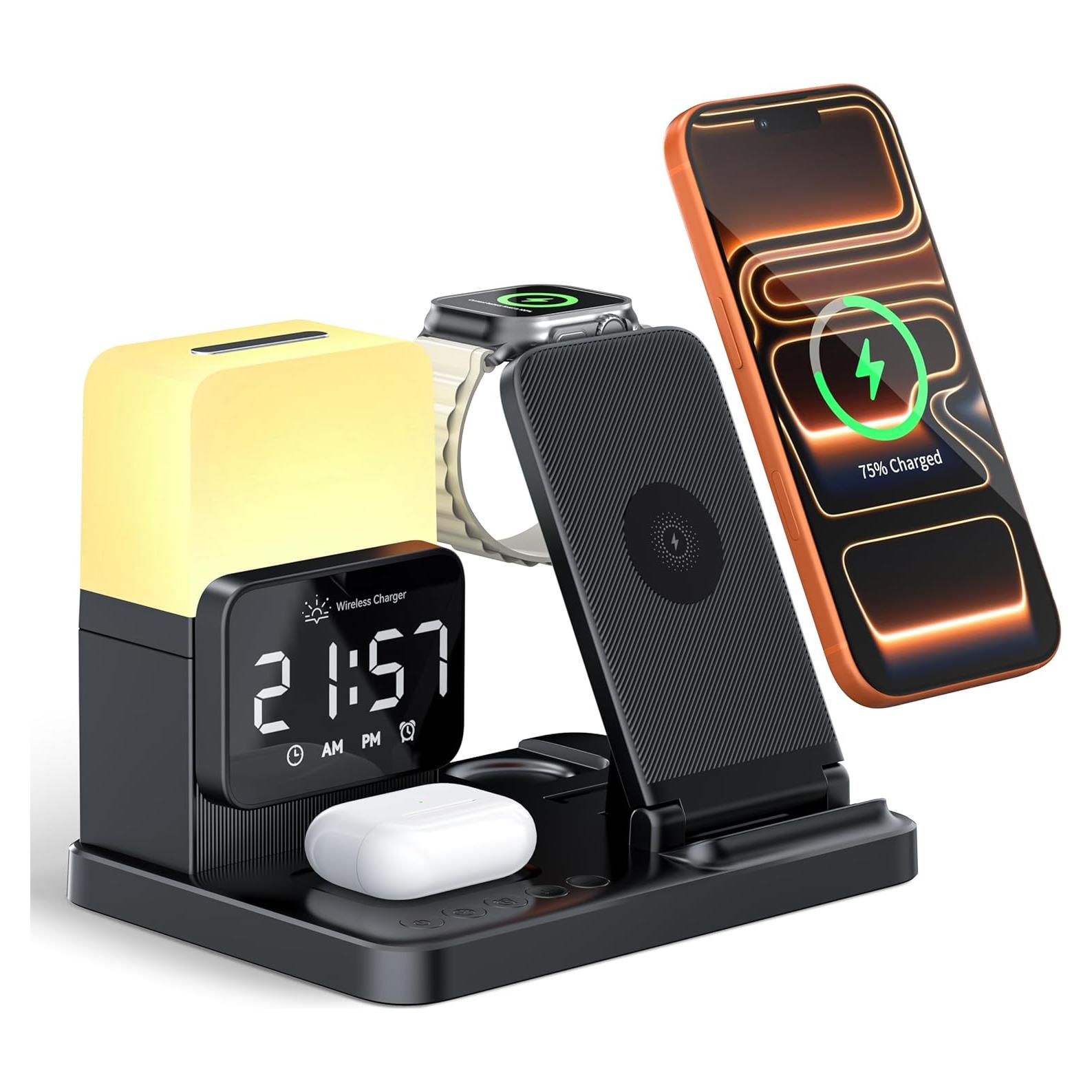 Estación de Carga Inalámbrica 6 en 1 Apple con Reloj