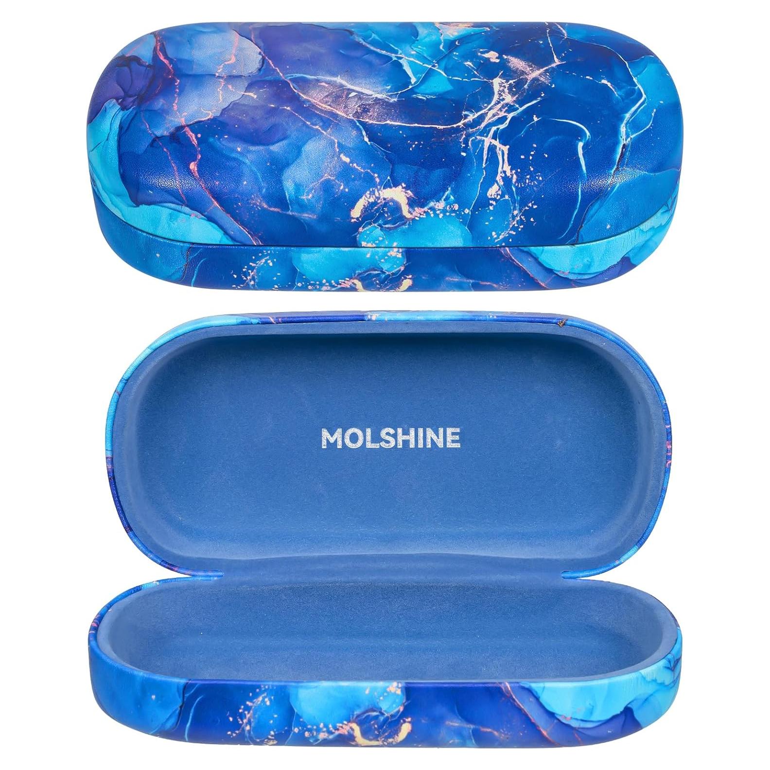 Funda Dura de Cuero Molshine para Gafas de Sol Grande