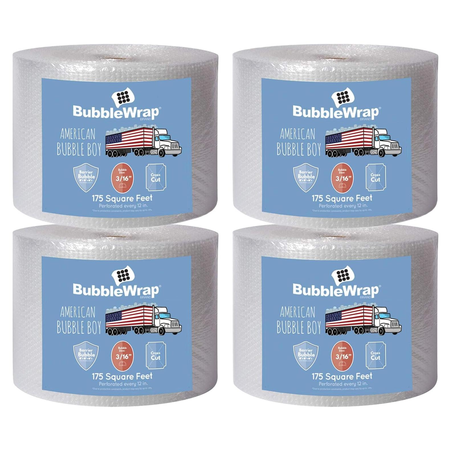 4 Rollos de Burbuja Plástica 213.36 m American Bubble Boy