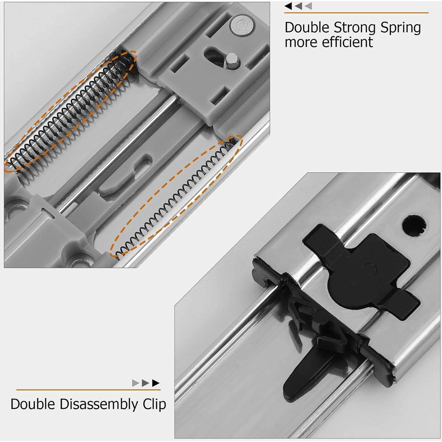Deslizadores de Cajón LONTAN 20" Cierre Suave 10 Pares 100LB