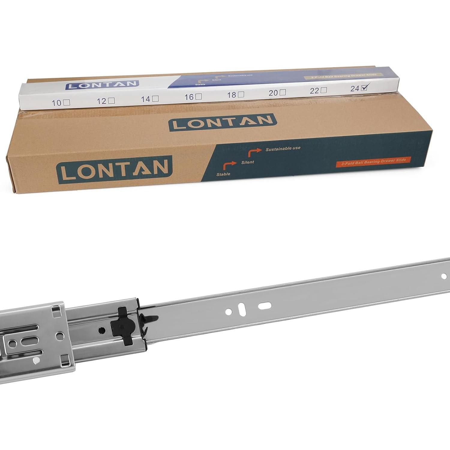 Deslizadores de Cajón LONTAN 20" Cierre Suave 10 Pares 100LB