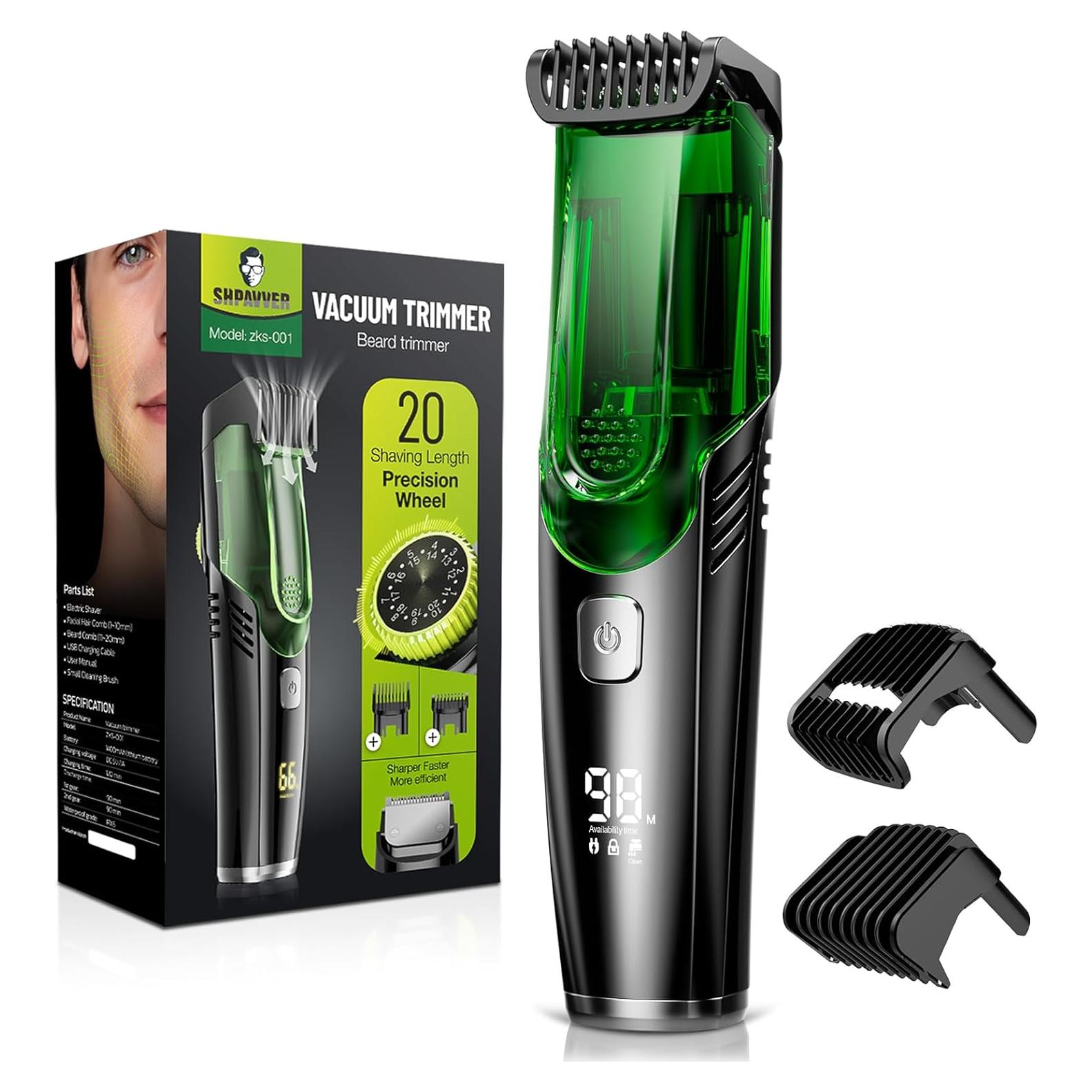 Recortadora de Barba SHPAVVER ZKS-001 Impermeable con Aspiradora