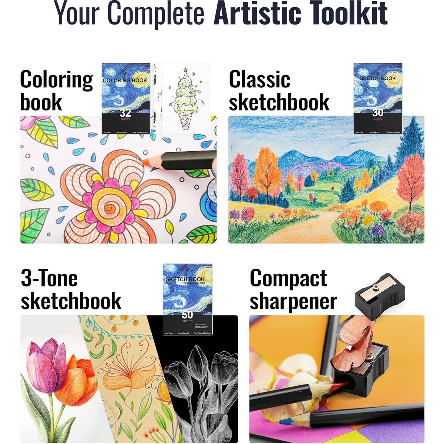 Lápices de Colores COOL BANK 120 Piezas Multicolor para Adultos