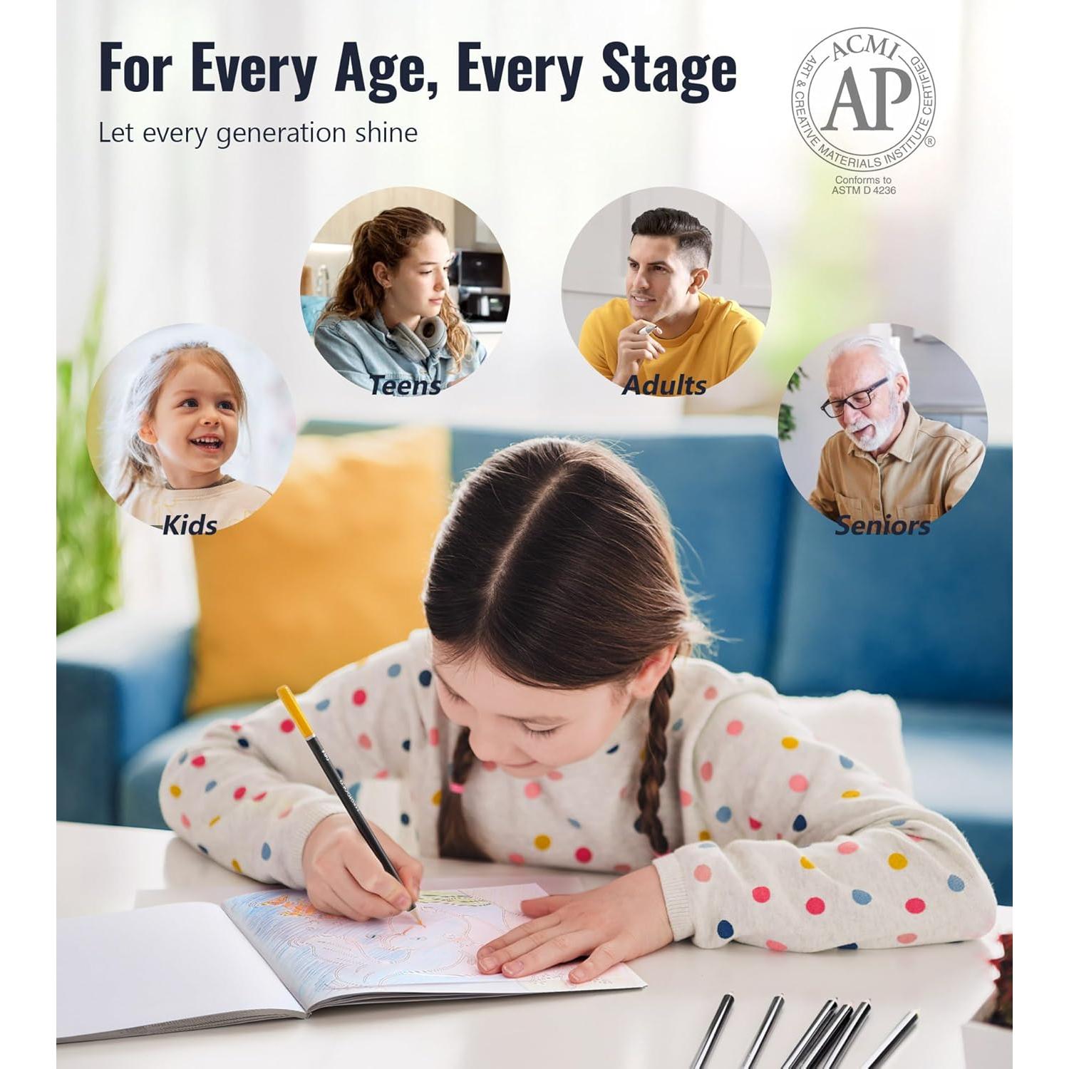 Lápices de Colores COOL BANK 120 Piezas Multicolor para Adultos