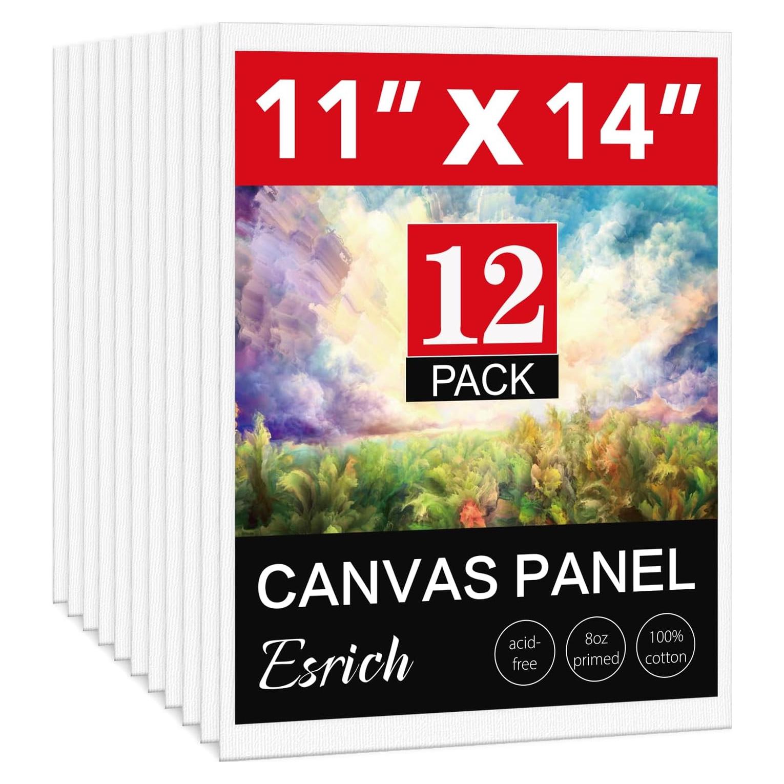 Paquete de 12 Lienzos en Blanco 28x36 cm ESRICH para Pintura