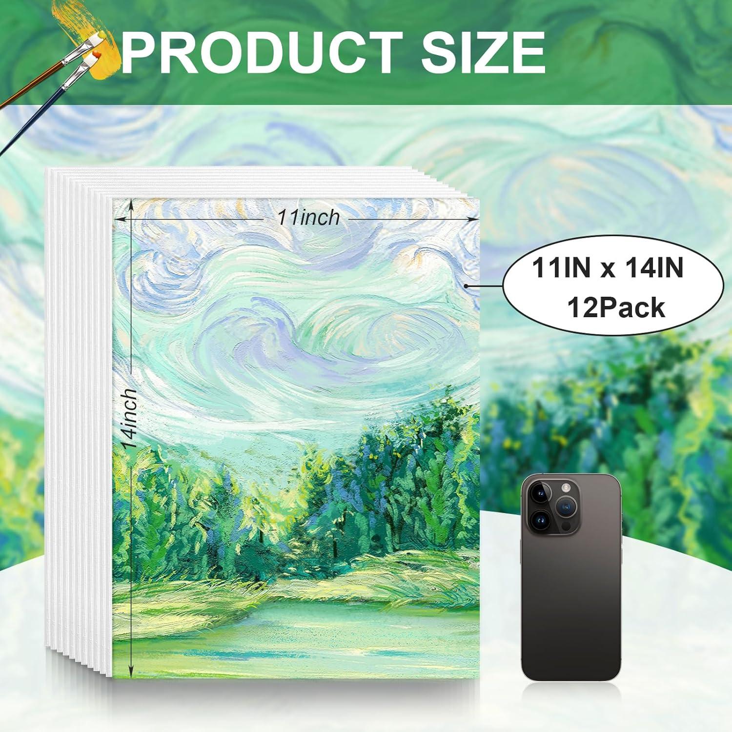 Paquete de 12 Lienzos en Blanco 28x36 cm ESRICH para Pintura