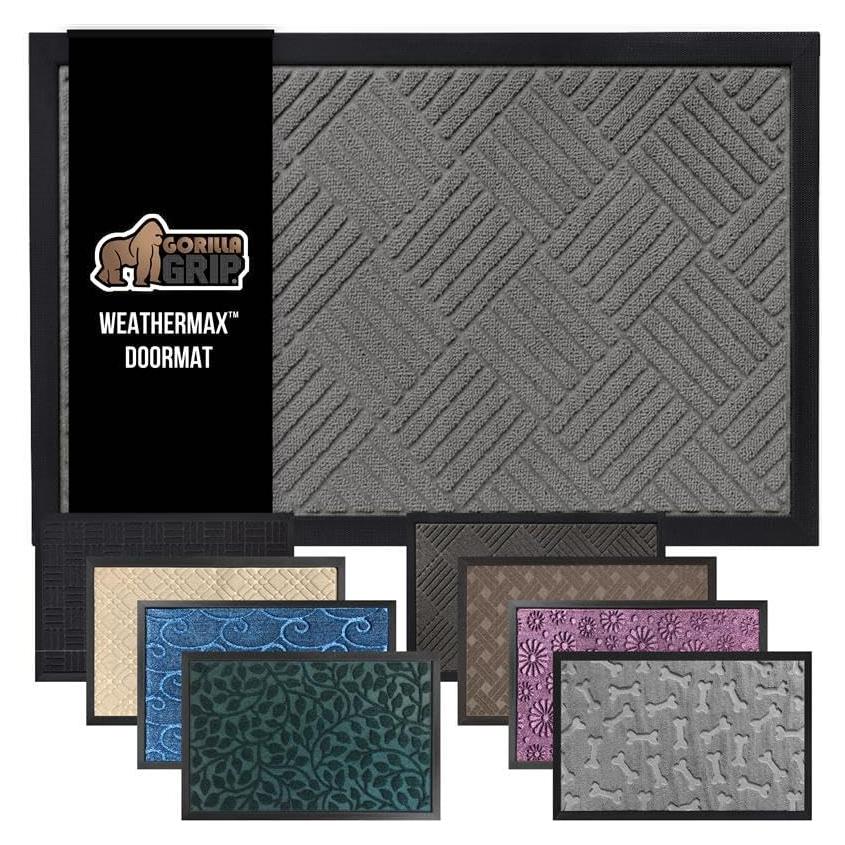 Felpudo GORILLA GRIP WeatherMax 73.7x43.2 cm Gris Diamante