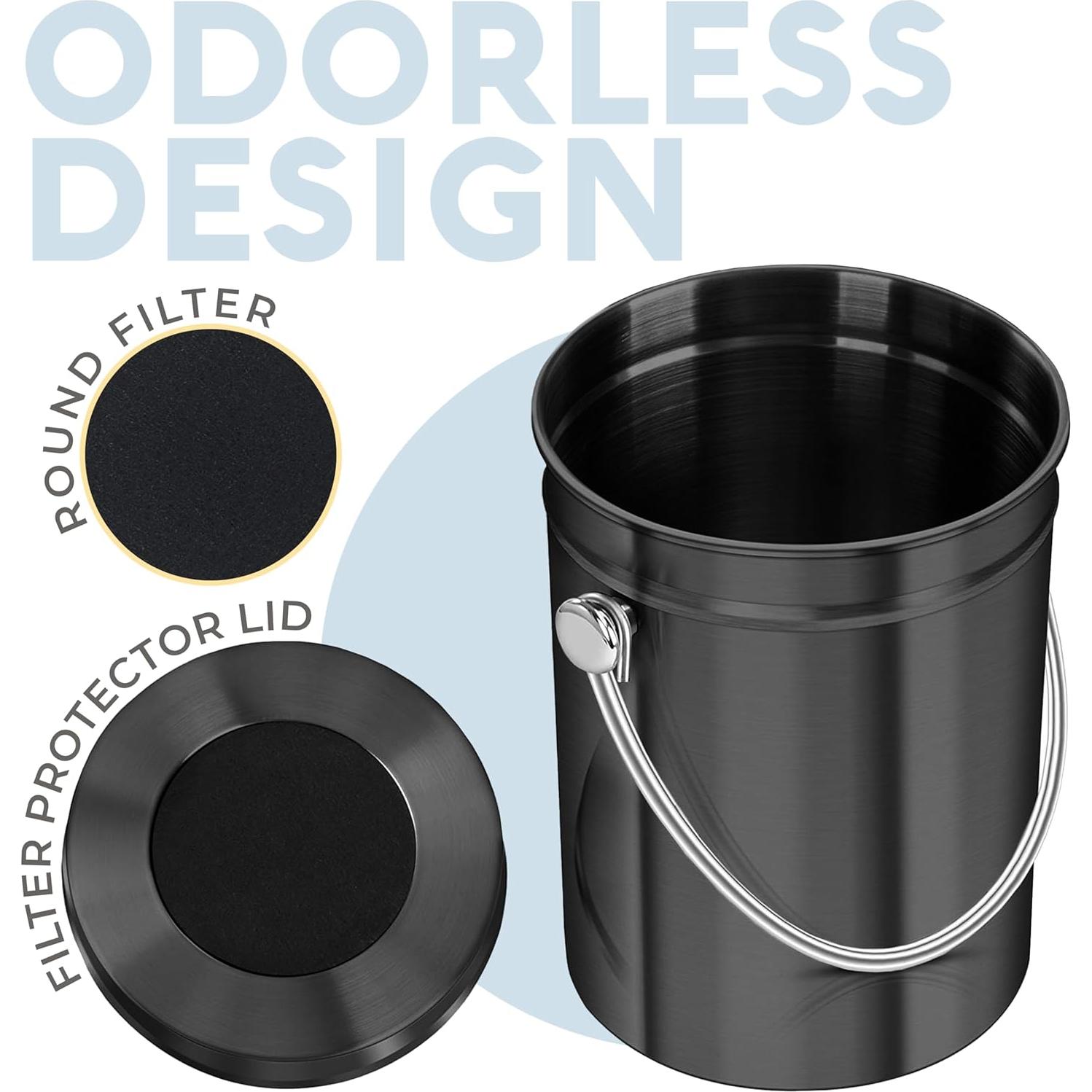 Cubo de Compostaje EPICA 4.9L Acero Inoxidable Sin Olores