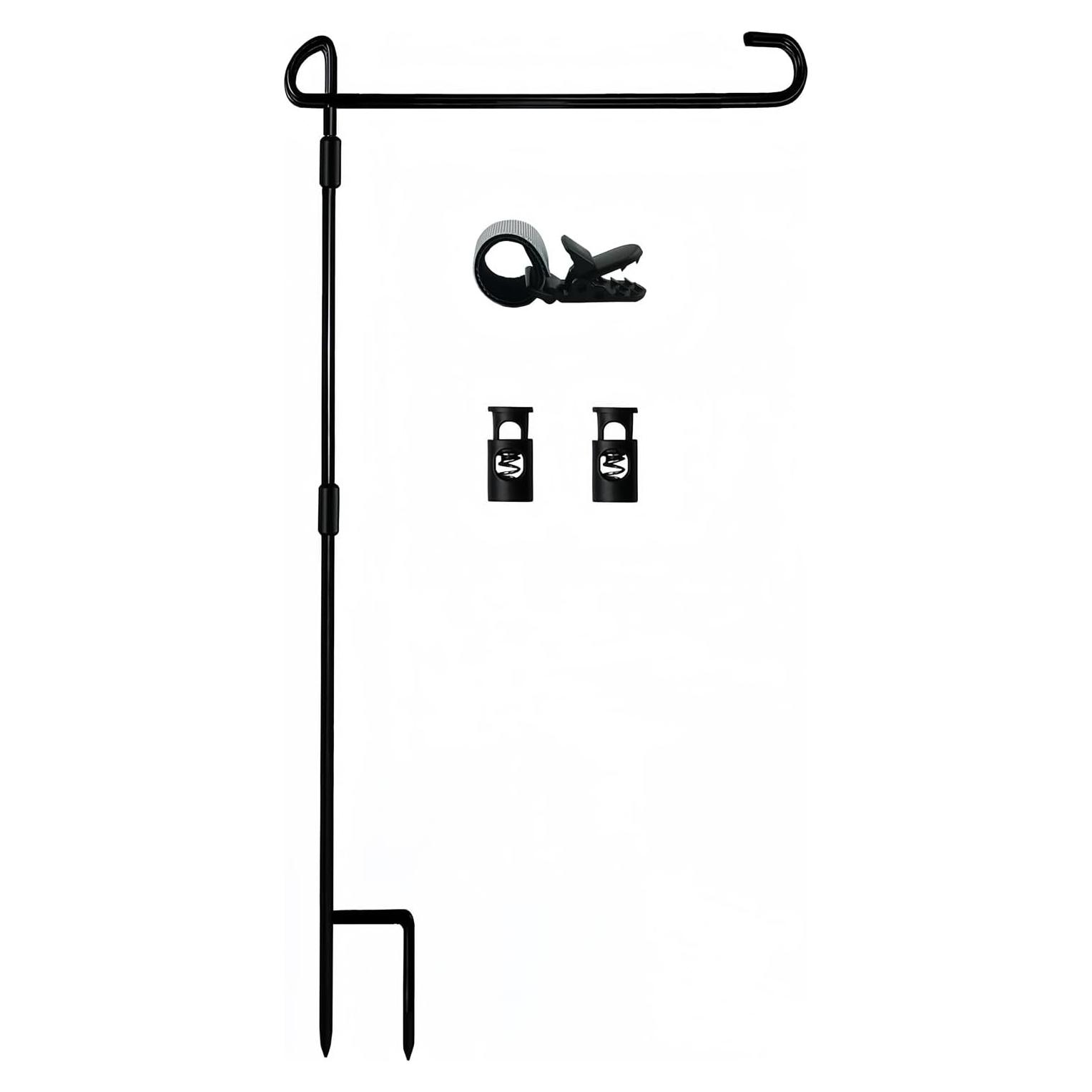 Soporte de Bandera de Jardín BOUTIQUE_GOODS 3 Piezas Antiviento