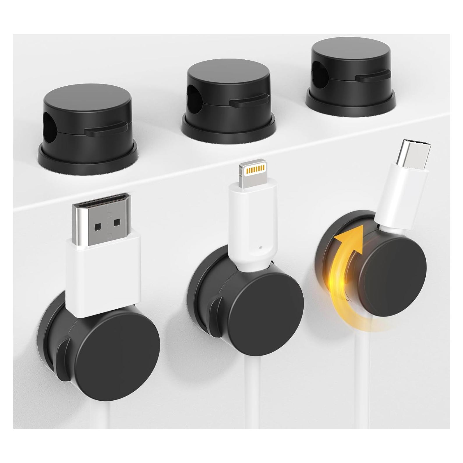 Organizador de Cables Giratorio INCHOR - Paquete de 6 Clips Magnéticos