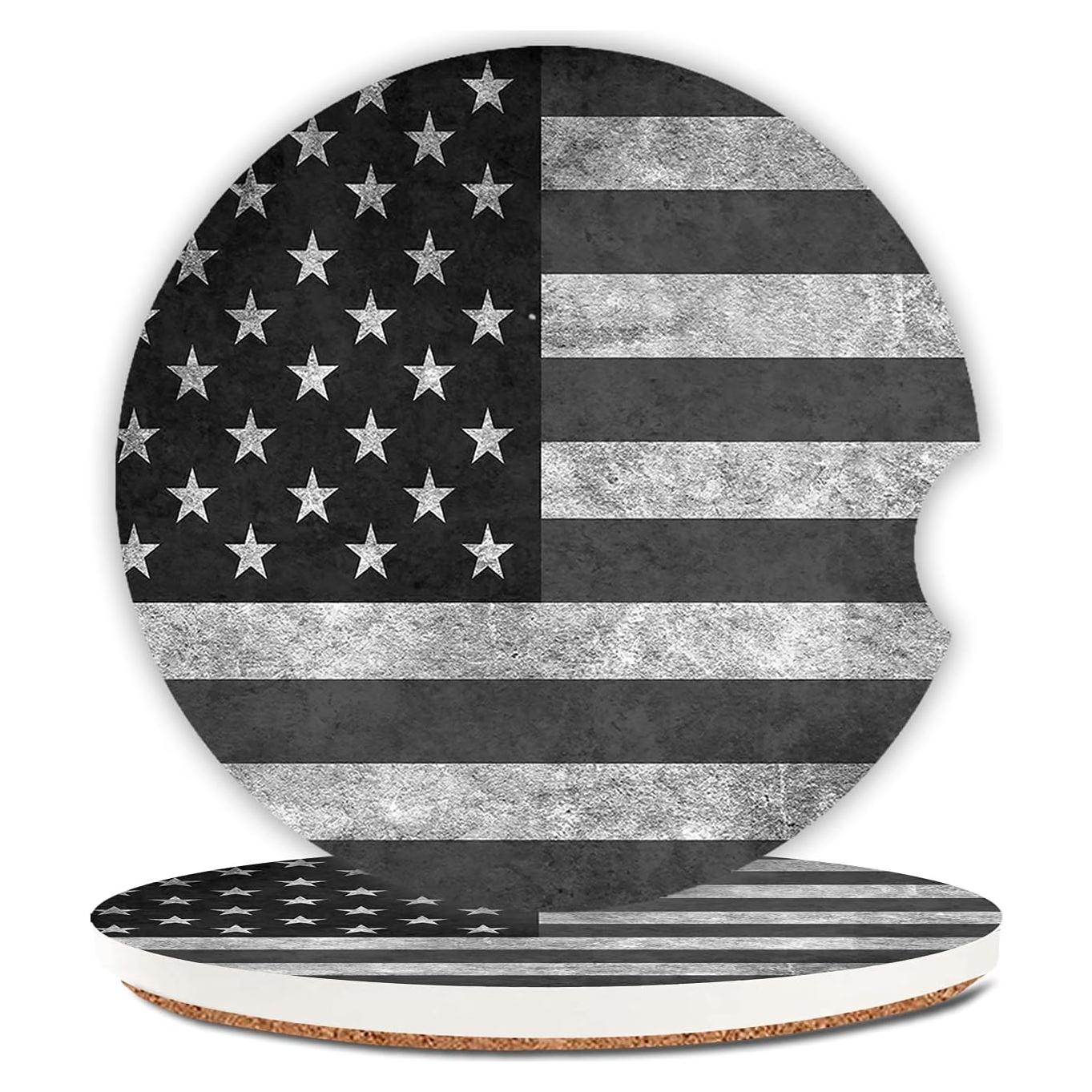 Juego de 2 Portavasos Cerámicos Absorbentes Txocouk - Bandera Americana