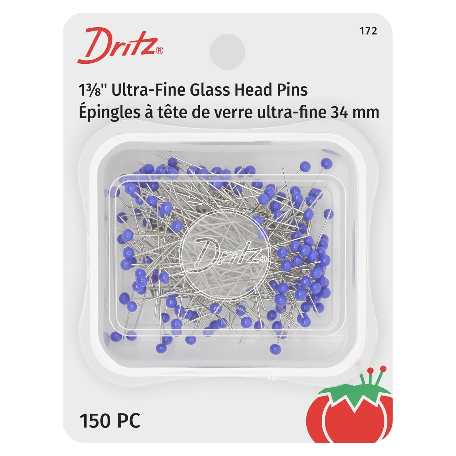 Alfileres de Cabeza de Vidrio Dritz 172 Ultra Fino 150 Pzas