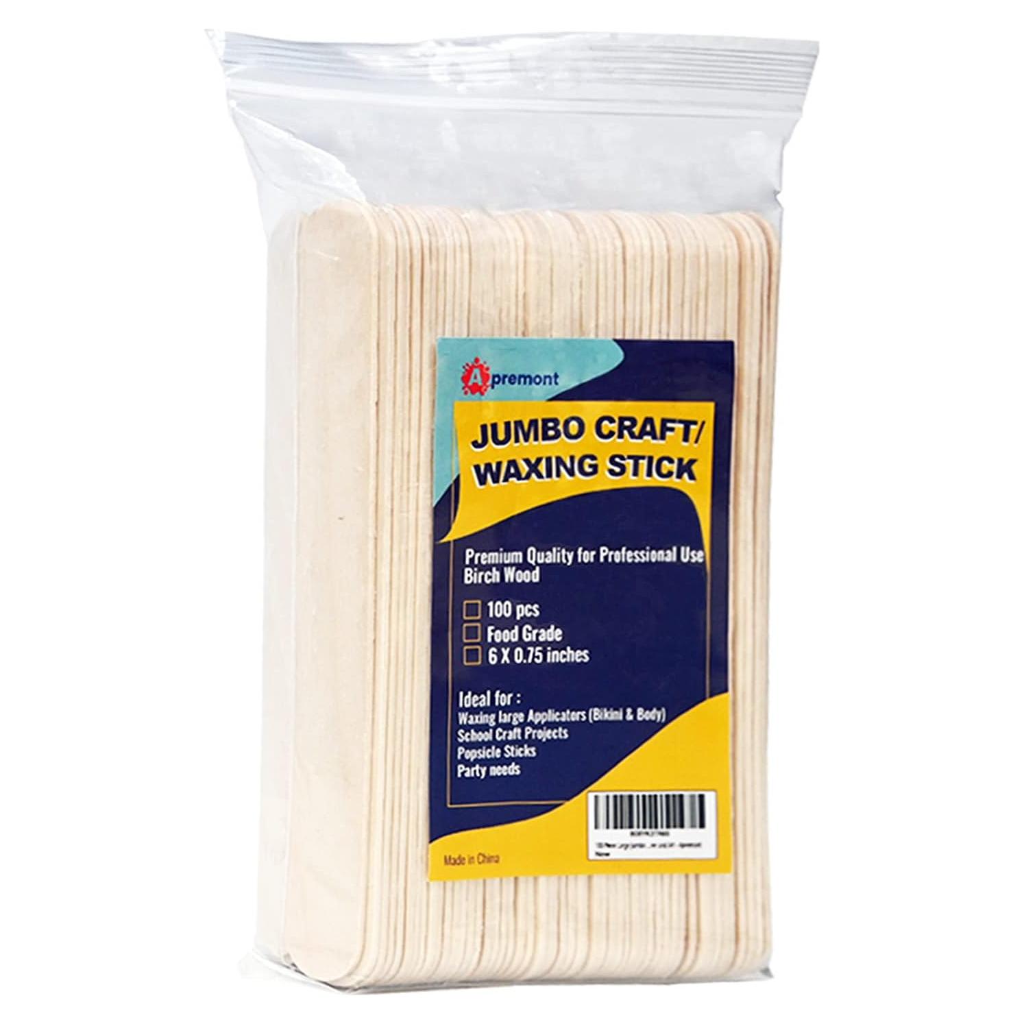 100 Palitos de Madera Jumbo APREMONT 15.24 cm para Manualidades