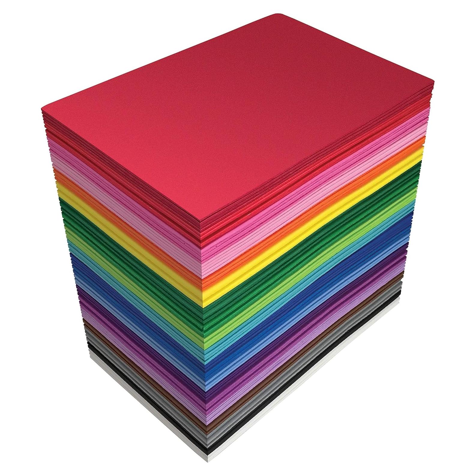 Hojas de Espuma EVA 100 Unidades 14 x 21.6 cm 20 Colores