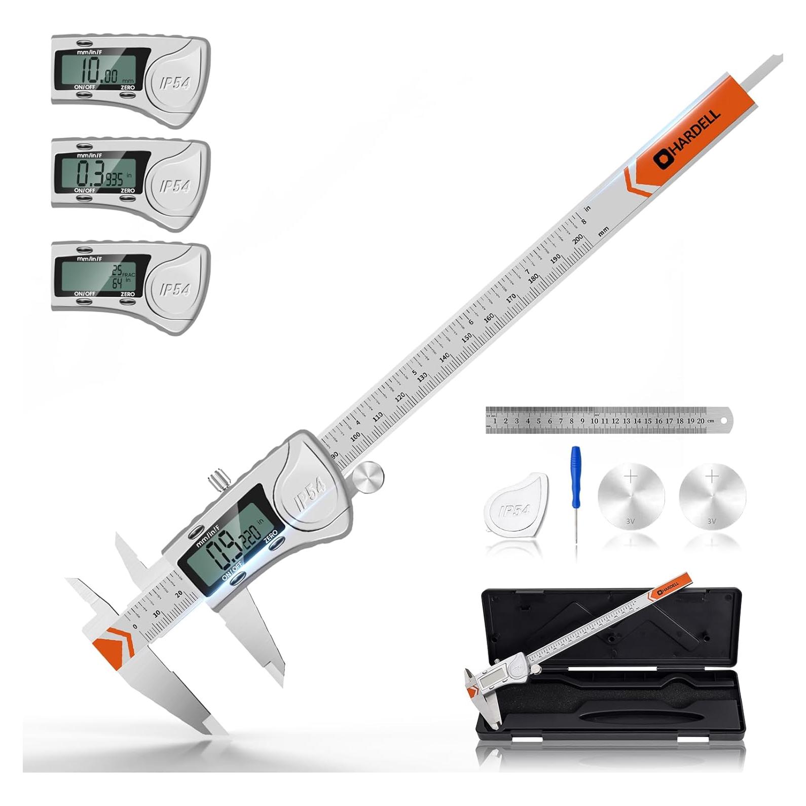 Calibre Digital HARDELL 20 cm Acero Inoxidable IP54 Preciso