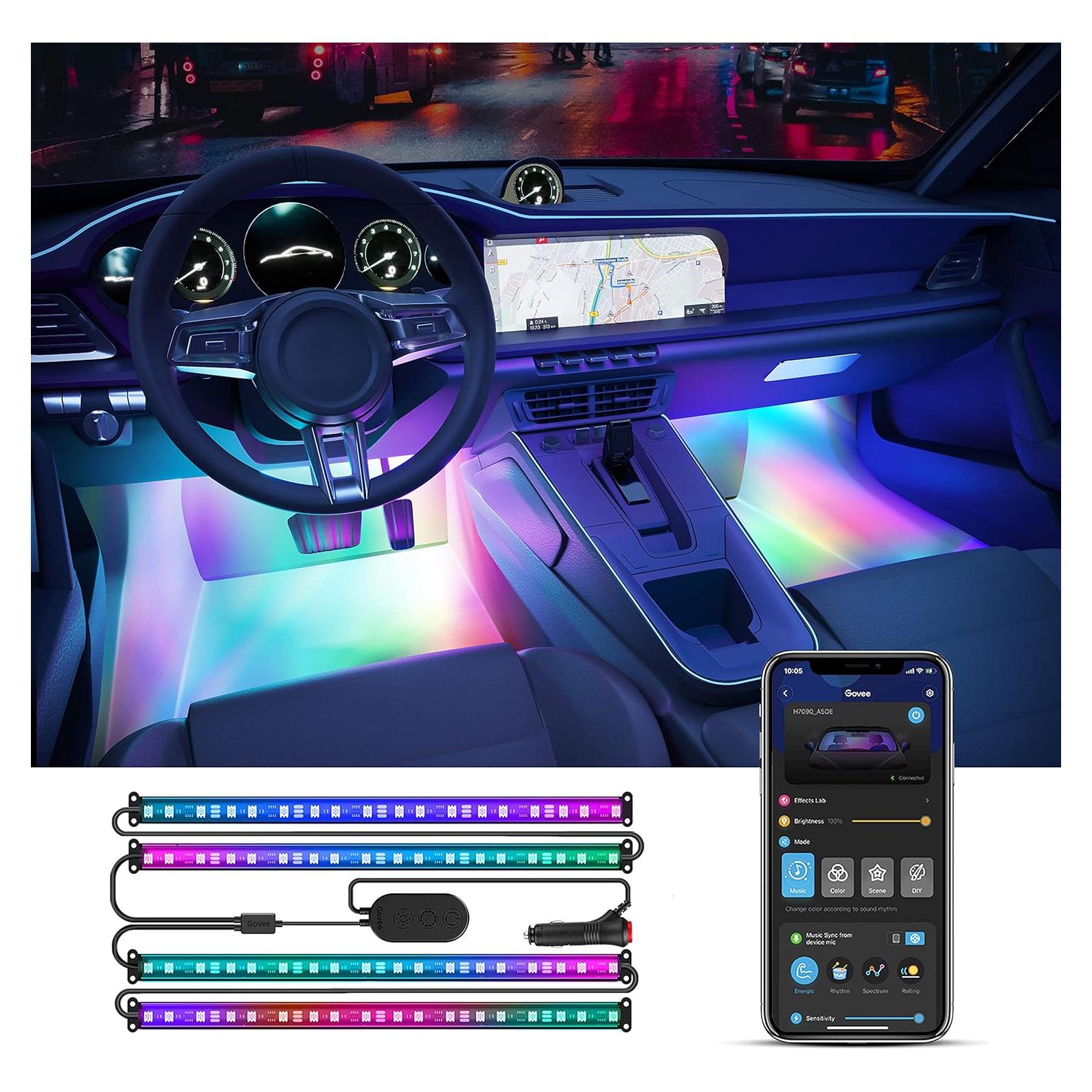 Luces LED Govee H7090 para Auto, RGBIC, Control APP, 30 Modos