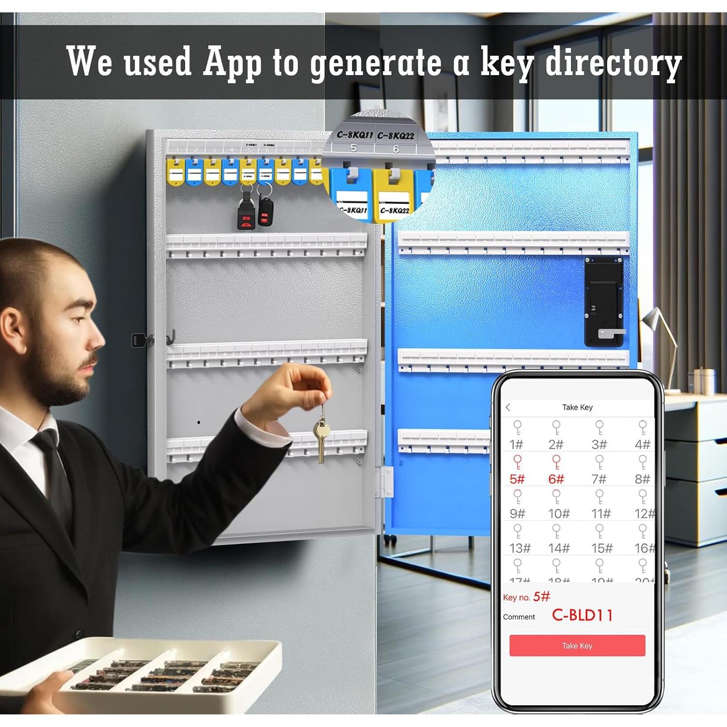 Caja de Llaves WeHere 96 Claves Montada en Pared Bluetooth