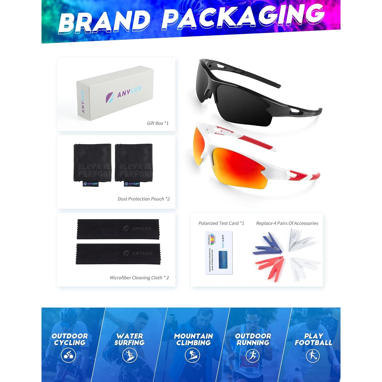 Gafas de sol deportivas ANYLUV A61-2-7 polarizadas UV