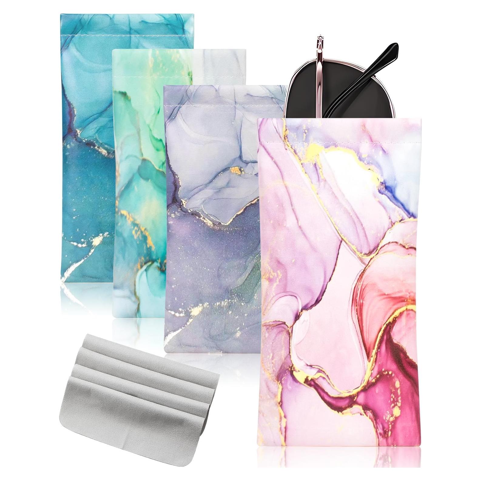 Estuche para Gafas 4 Pcs con Tapa Squeeze y Paño