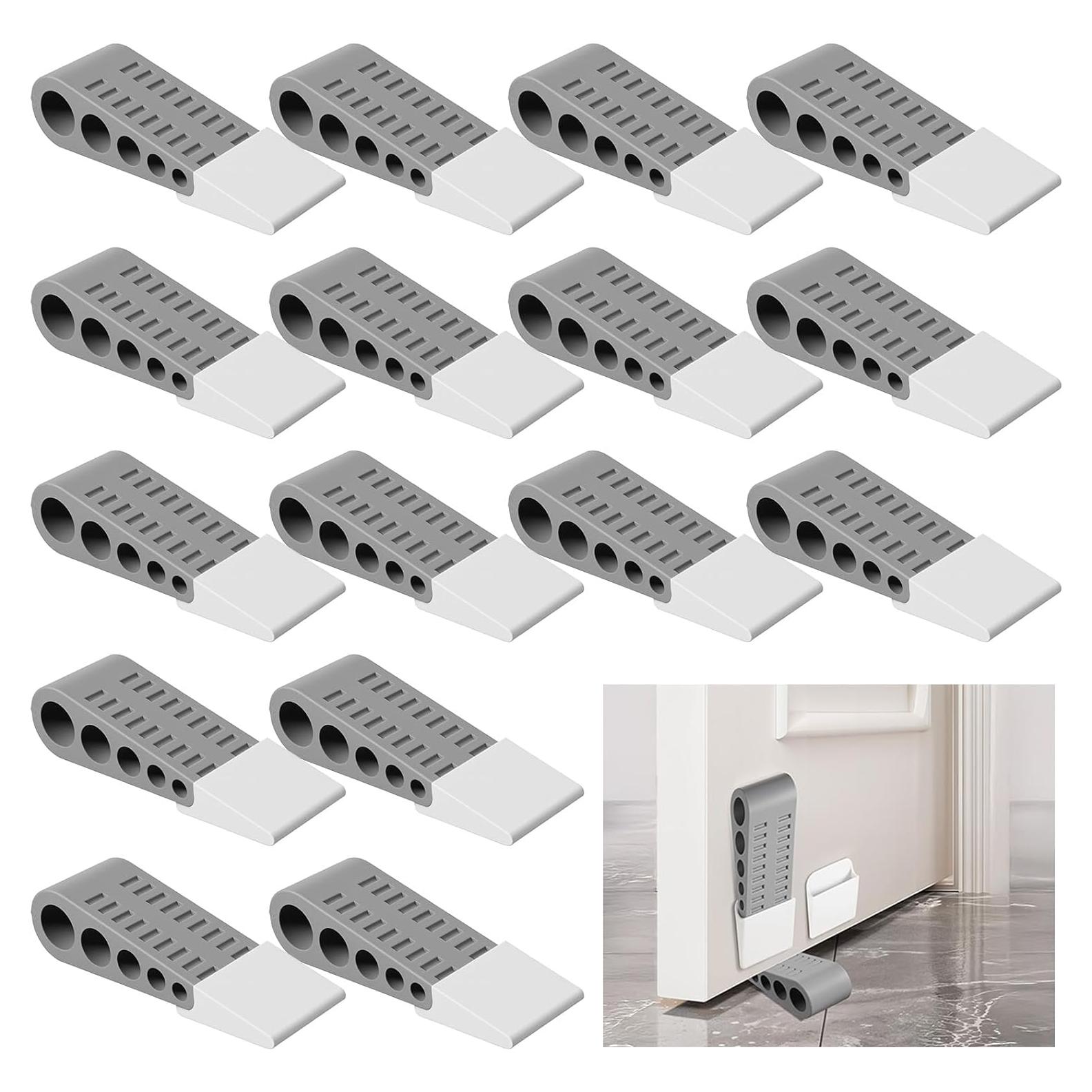 Paquete de 16 Tapones de Goma MBAIYO para Puertas - Gris