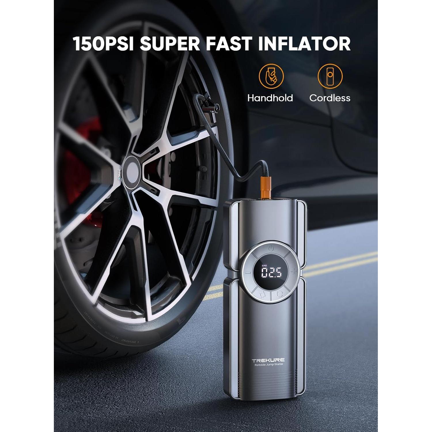 Arrancador de batería TREKURE Beta 4000A con compresor 150PSI