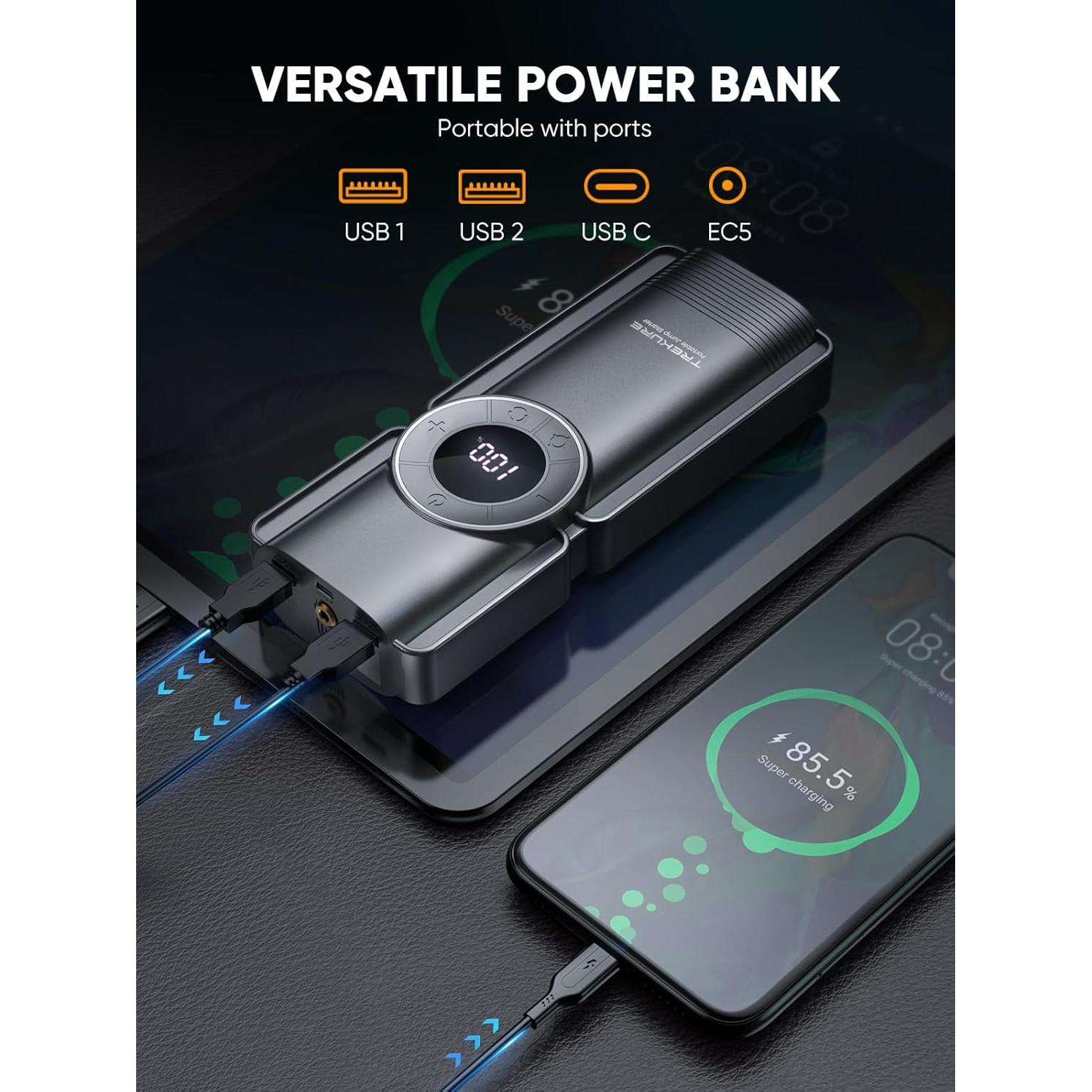 Arrancador de batería TREKURE Beta 4000A con compresor 150PSI