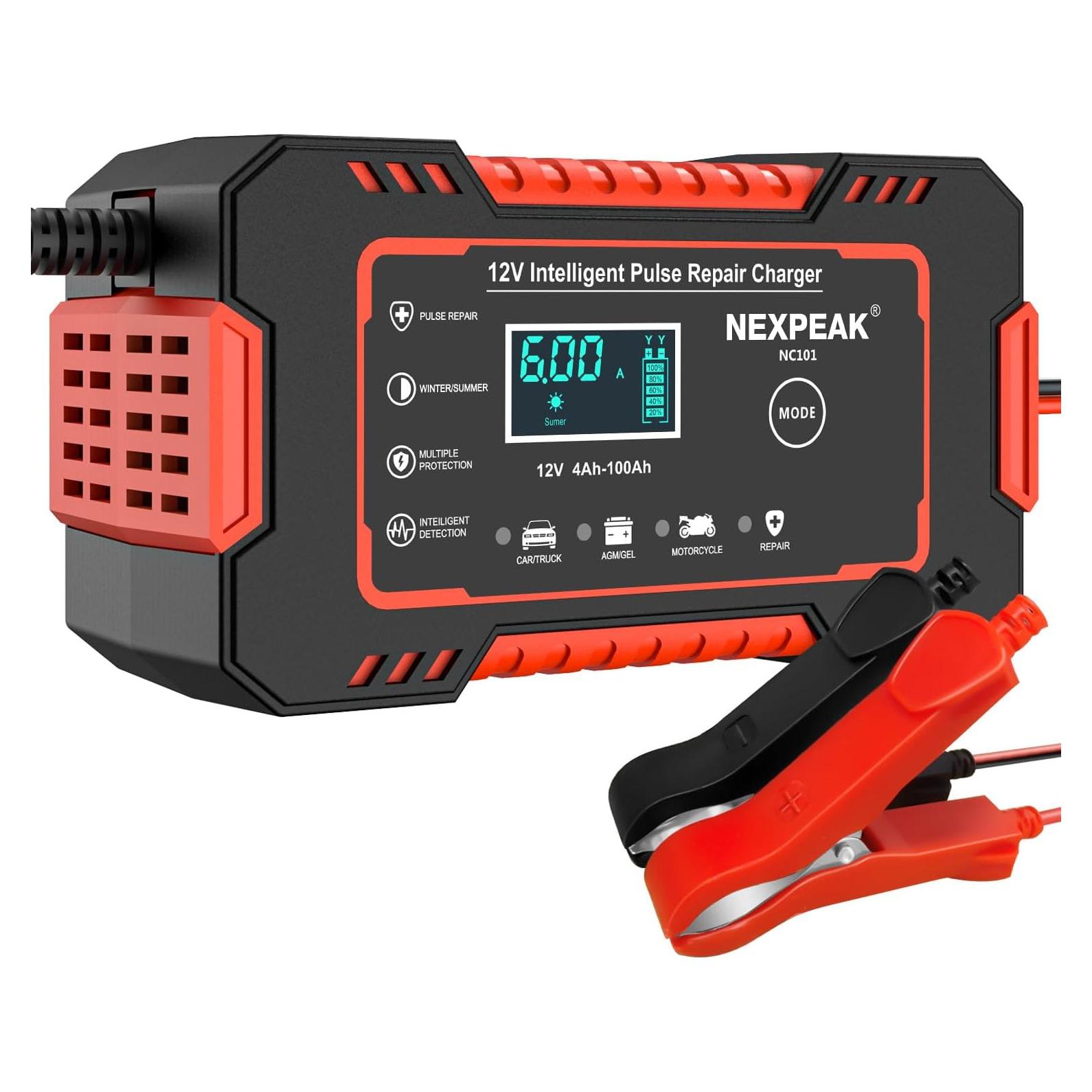 Cargador de Batería NEXPEAK NC101 12V 6A Mantenedor