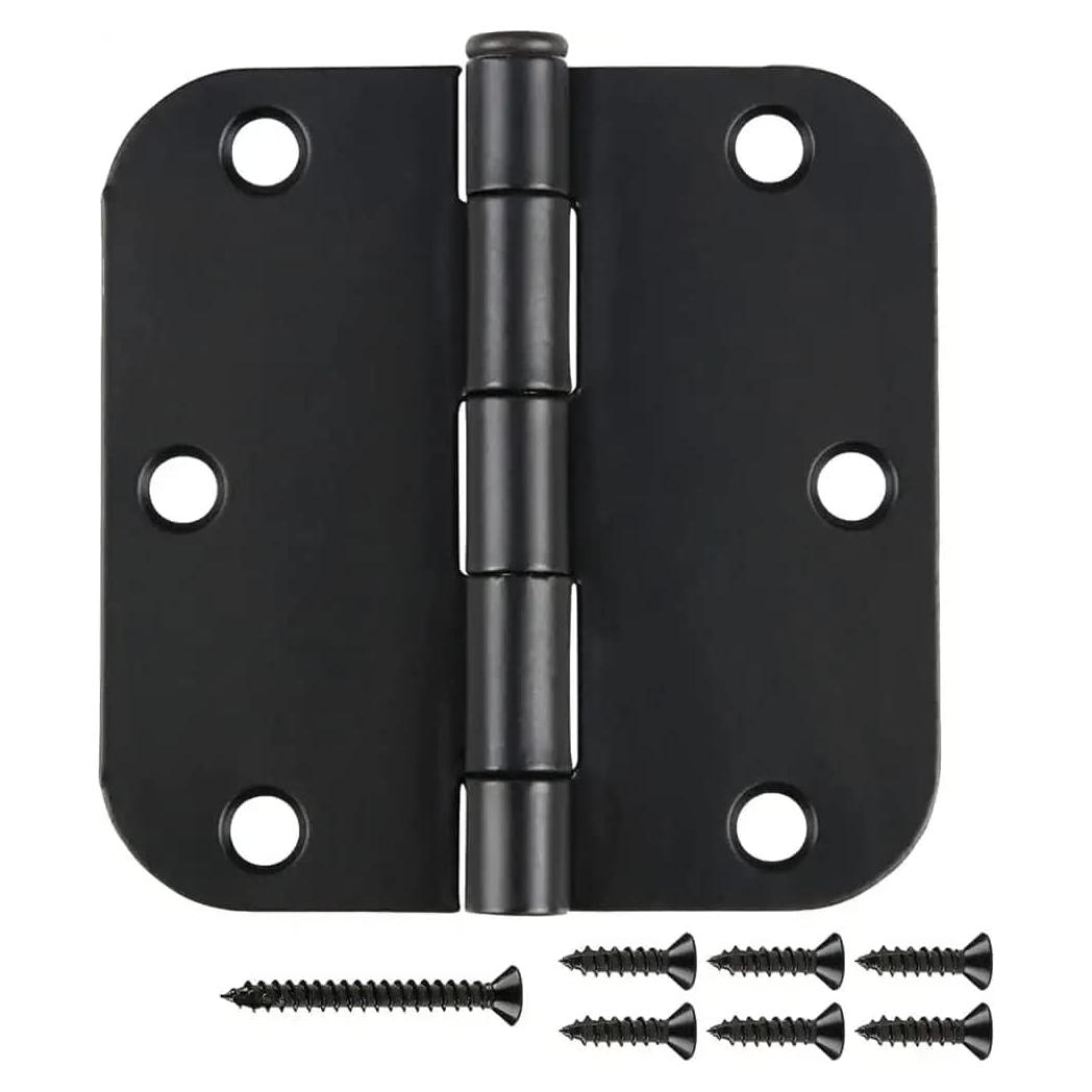 Paquete de 6 bisagras de puerta negras mate JIW 8.9 cm alta resistencia