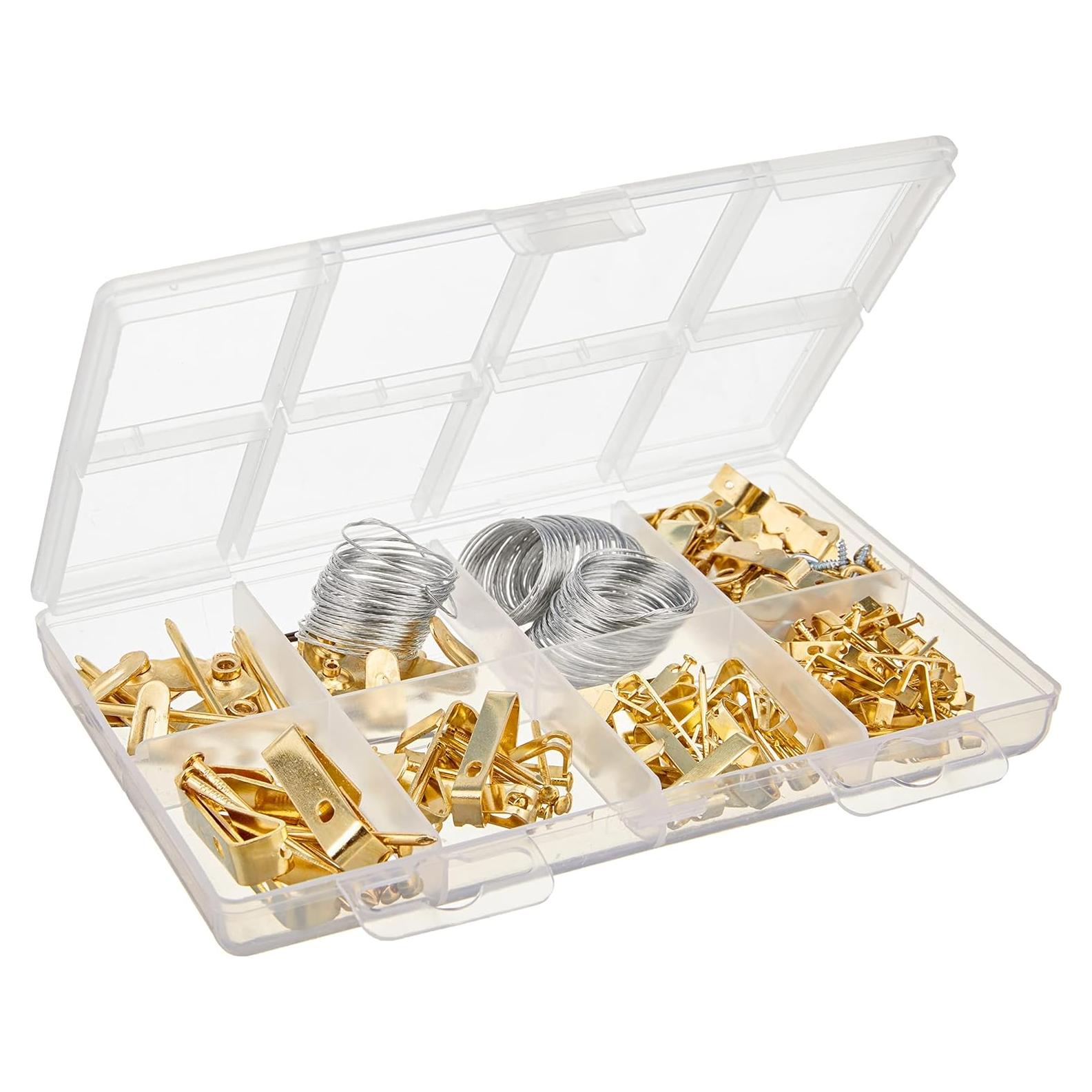 Kit de Colgar Cuadros Amazon Basics 220 Piezas Acero 54.4kg