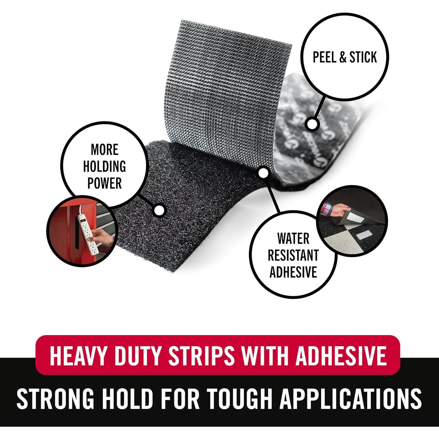 Cinta Adhesiva VELCRO Alta Resistencia 10.16x5.08 cm Negra