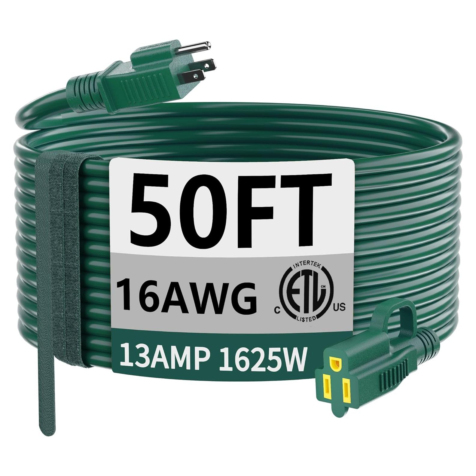 Cable de Extensión Verde HUANCHAIN 15.24 m 16AWG Impermeable