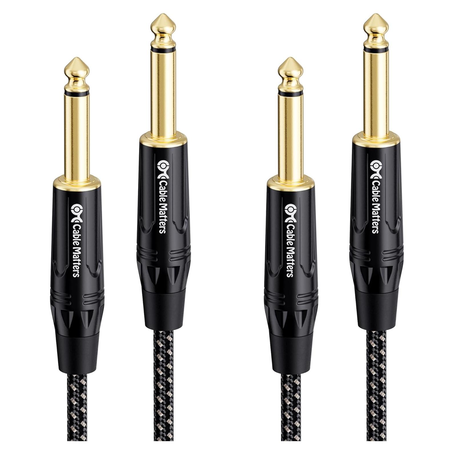 Cable de Guitarra TS a TS Cable Matters 1.83m Trenzado - 2 Pack