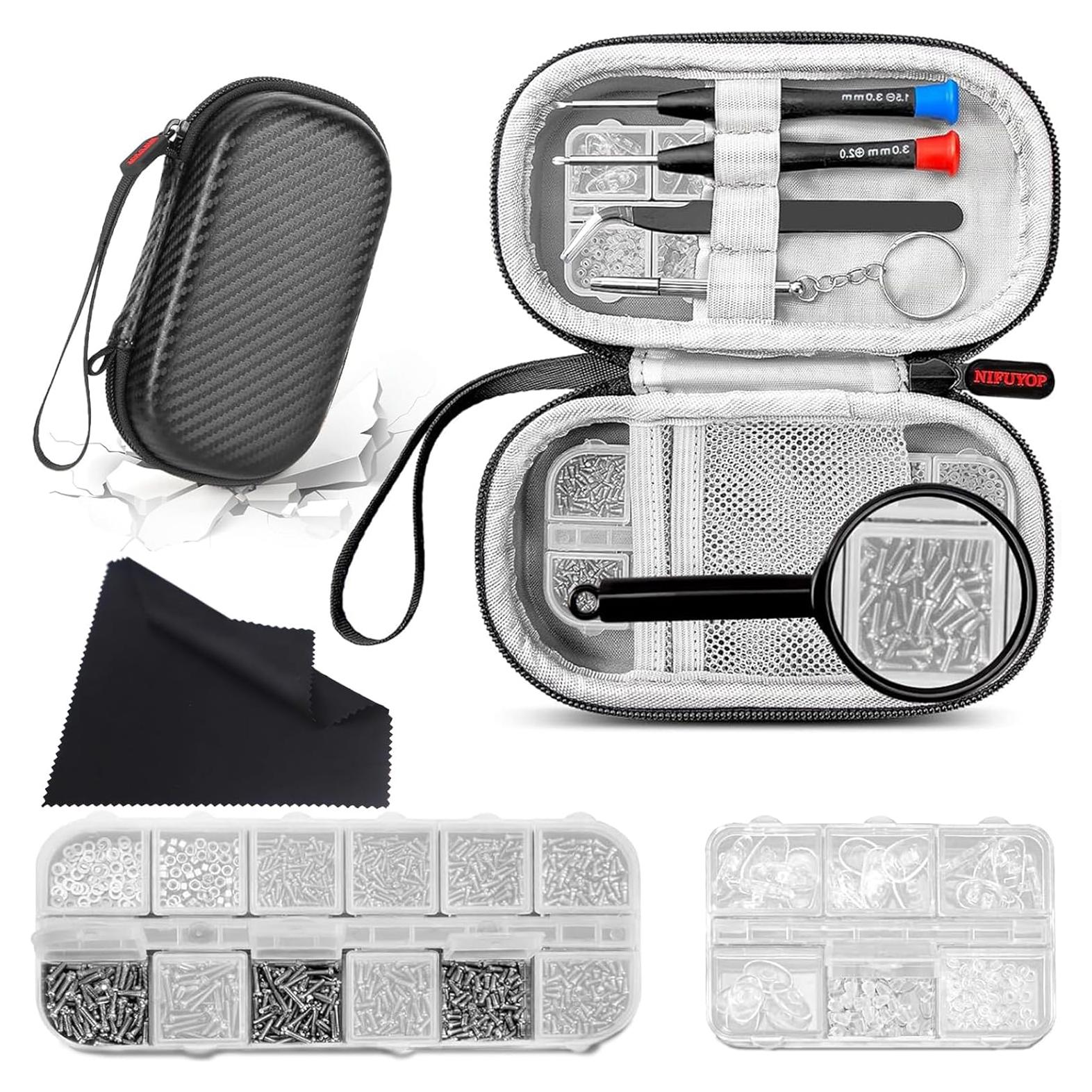 Kit de Reparación de Gafas NIFUYOP con Estuche y Herramientas