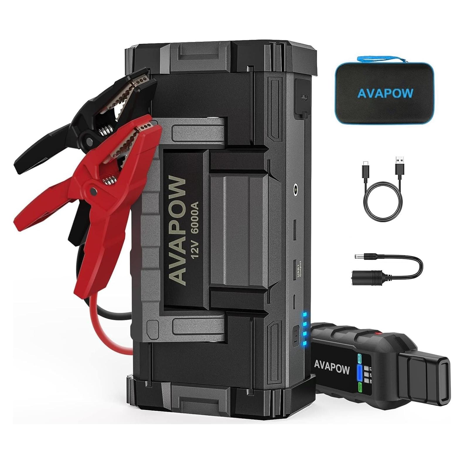 Arrancador de Batería AVAPOW A68 6000A USB Doble 12V