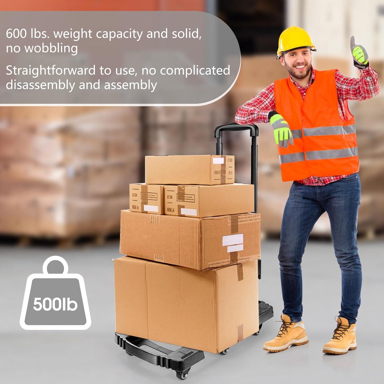 Carro de Mano Plegable Voipvvii 226.8 kg 6 Ruedas Giratorias