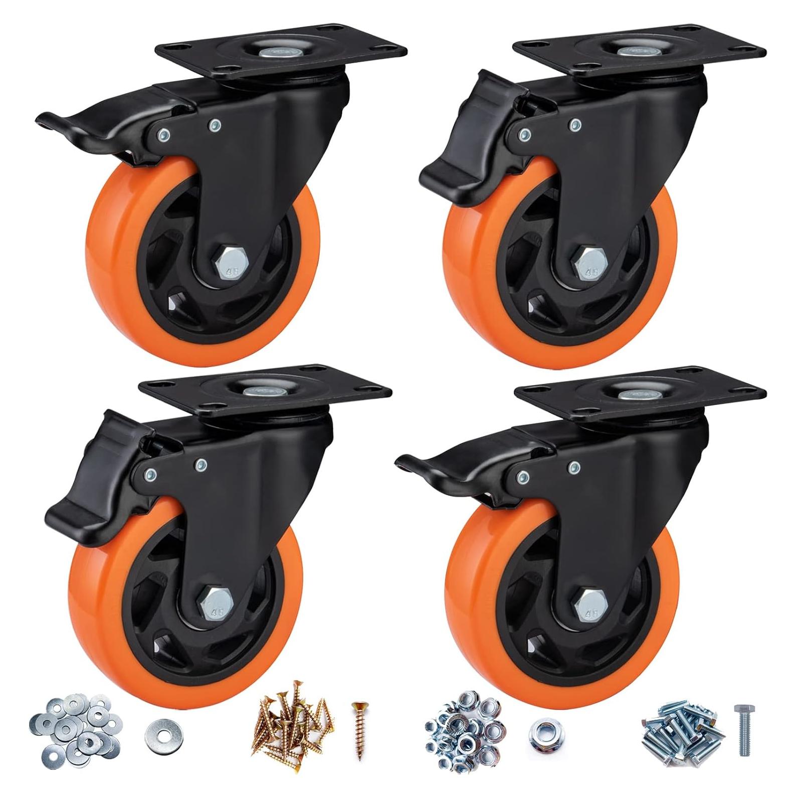 Juego de 4 Ruedas de Caster ASRINIEY 10 cm Alta Resistencia