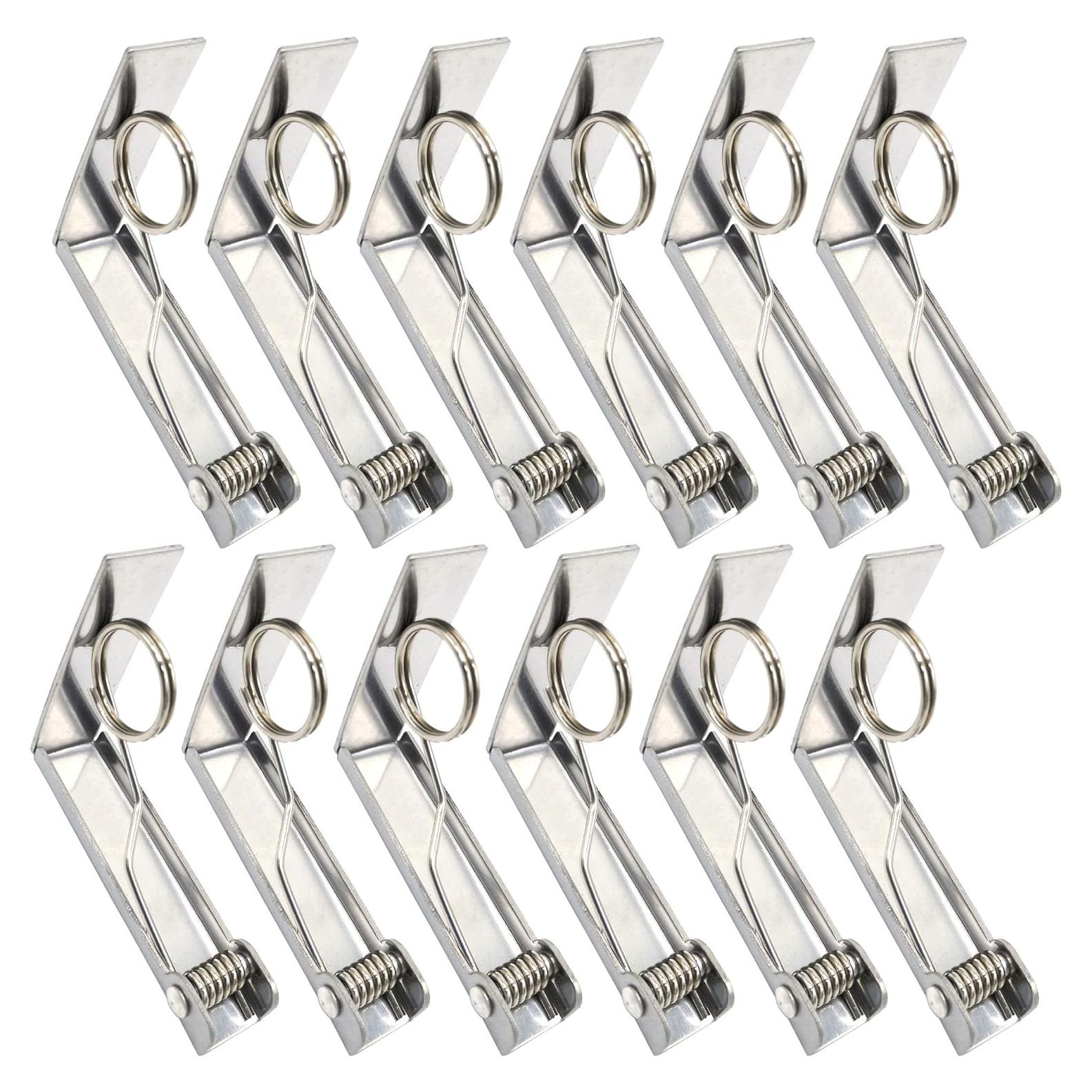 Pinzas para Manteles Latomex Acero Inoxidable 12 Piezas 7x6cm