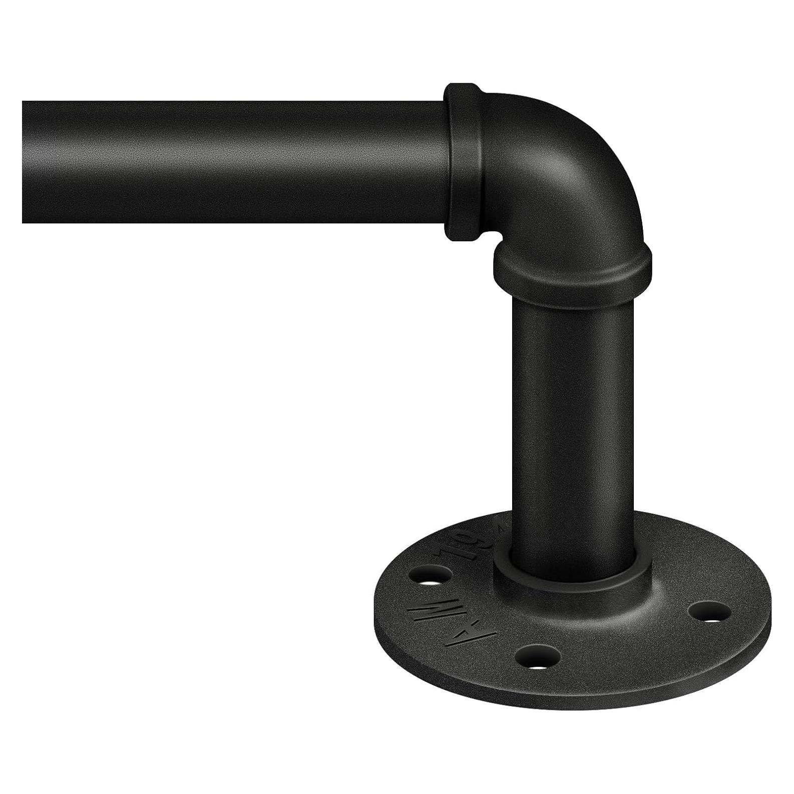 Barra de Cortina Ajustable Zeerobee Negra 66-120 cm Industrial