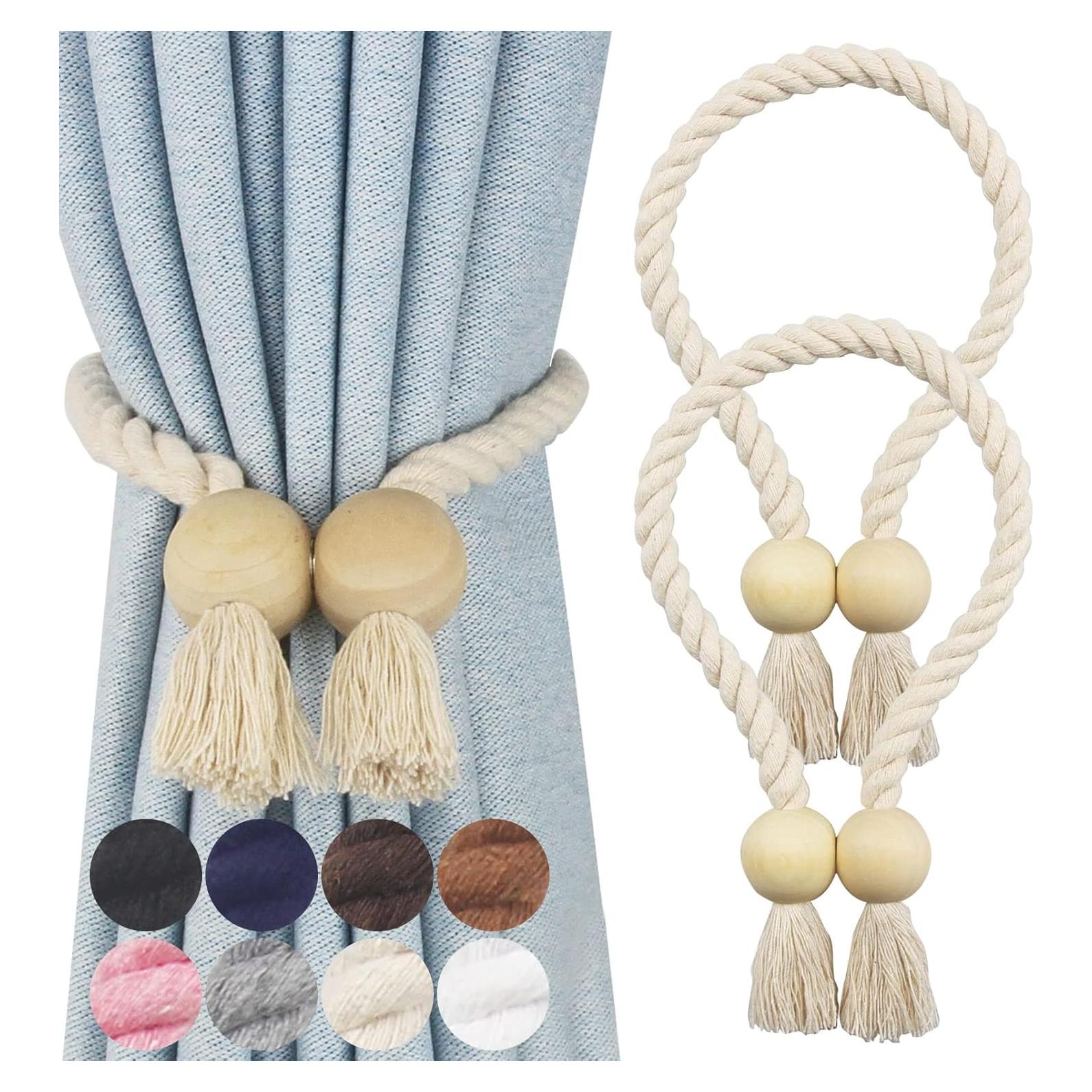 Sujetadores Magnéticos para Cortinas Nieffeiy 2 Piezas Beige