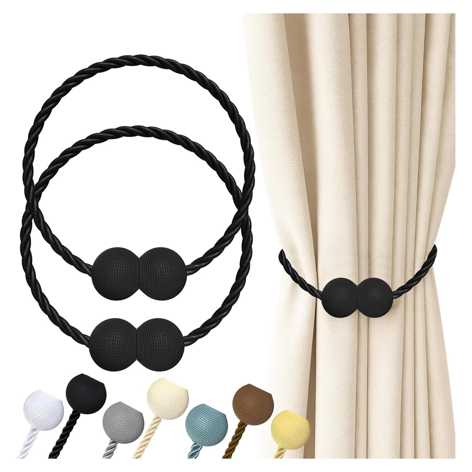 Sujetadores Magnéticos para Cortinas Hion 2 Pcs Color Negro