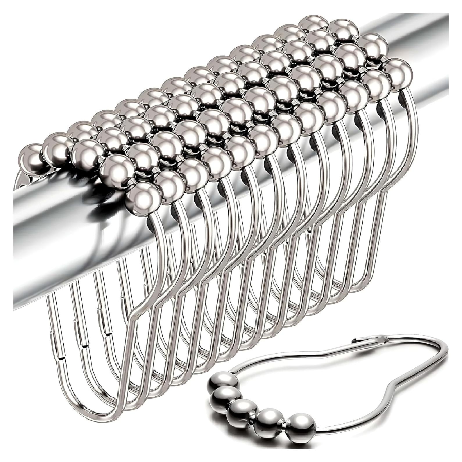 Ganchos de Cortina de Ducha KEMSHIRE Acero Inoxidable 12 Piezas