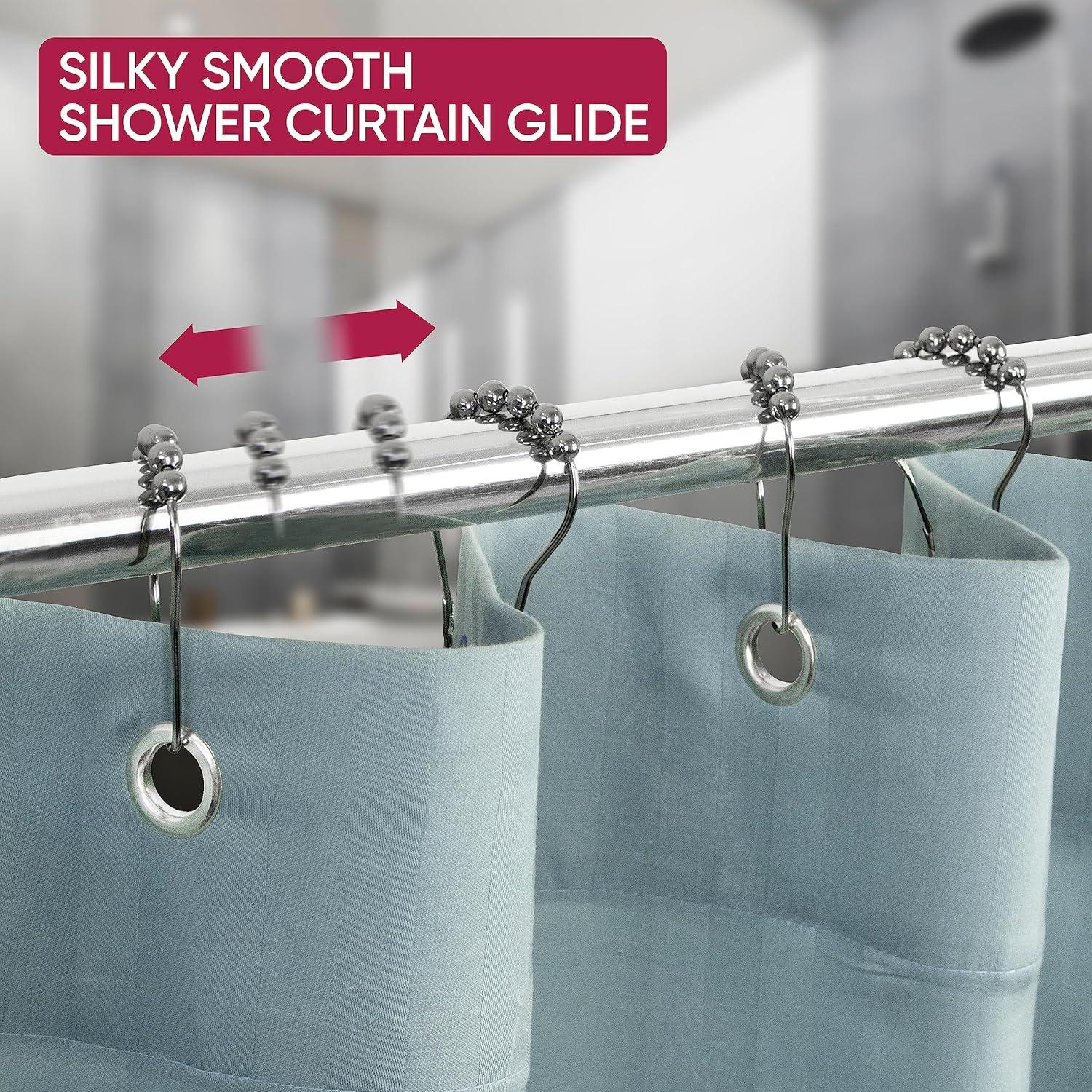 Ganchos de Cortina de Ducha KEMSHIRE Acero Inoxidable 12 Piezas