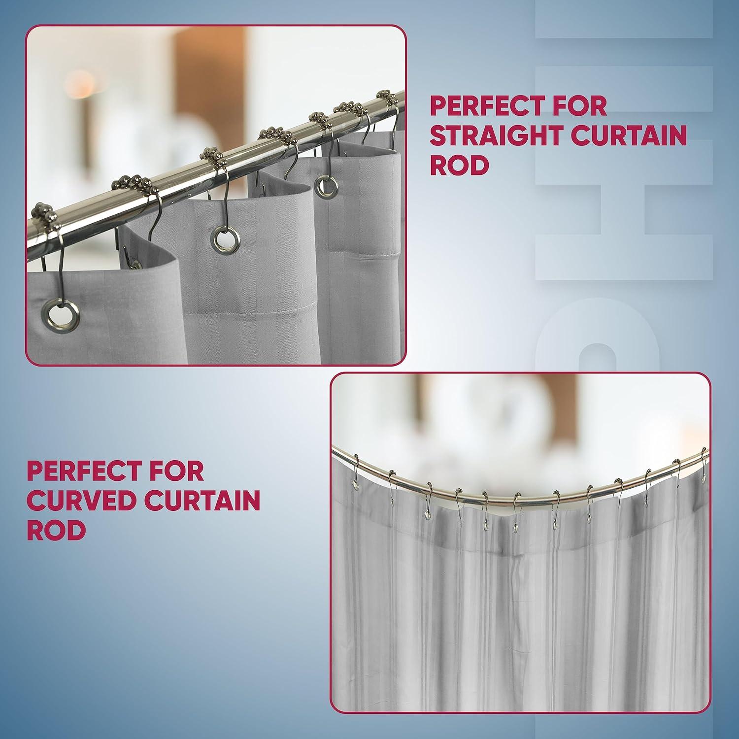 Ganchos de Cortina de Ducha KEMSHIRE Acero Inoxidable 12 Piezas