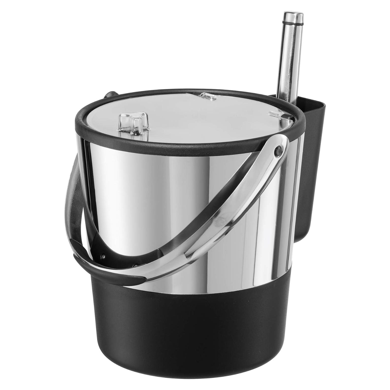 Cubo de Hielo Aislado OGGI 4 Cuartos Acero Inoxidable Negro