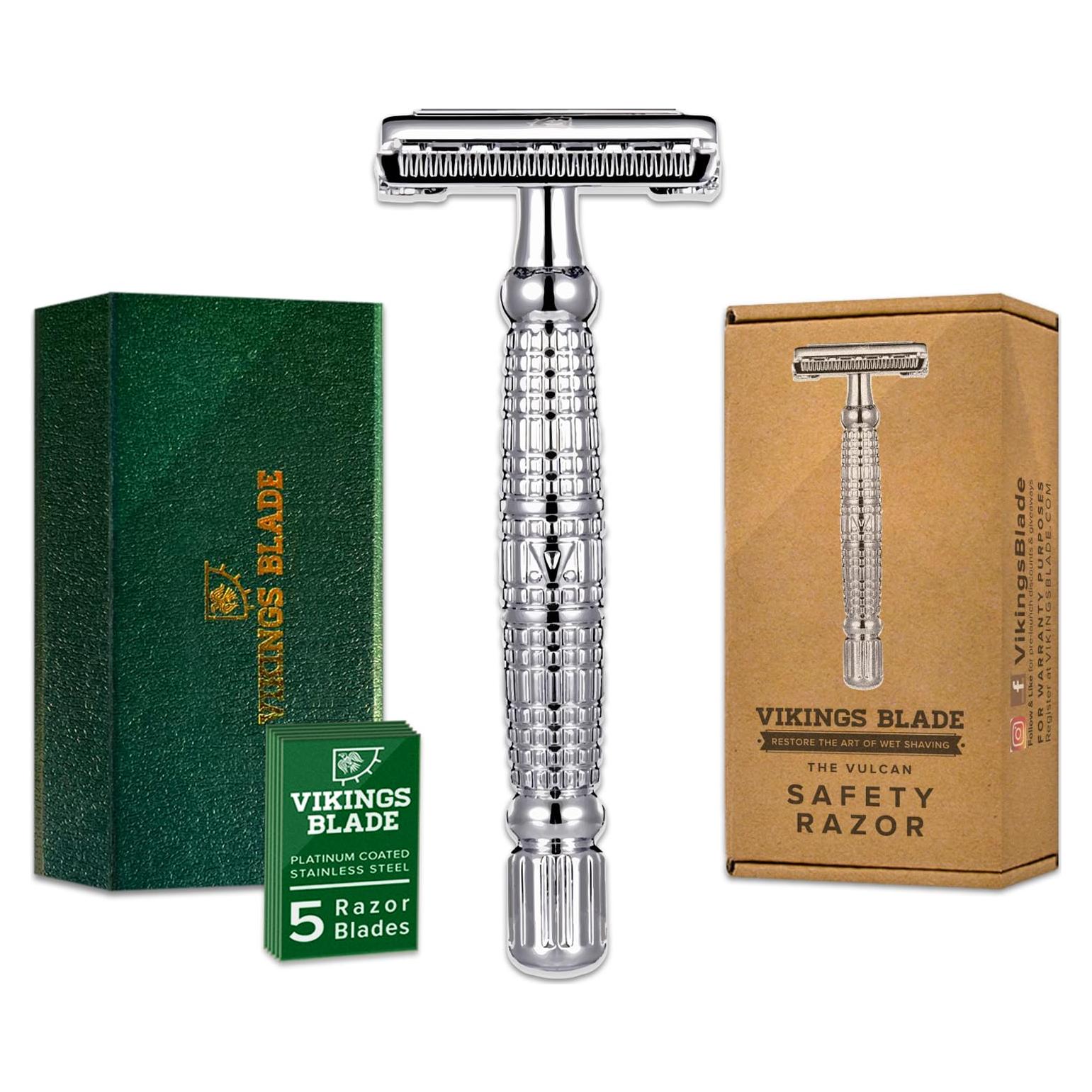 Afeitadora de Doble Filo Vikings Blade El Vulcano + 5 Cuchillas