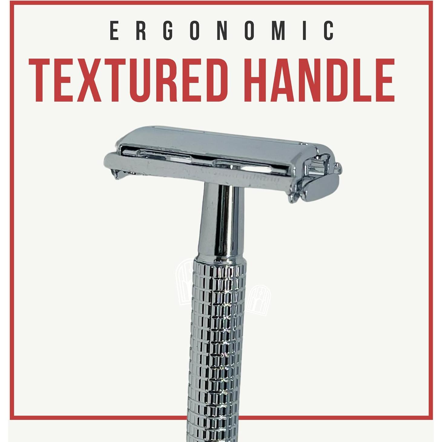 Maquinilla de Afeitar Clásica G.B.S Doble Cuchilla Mango Largo