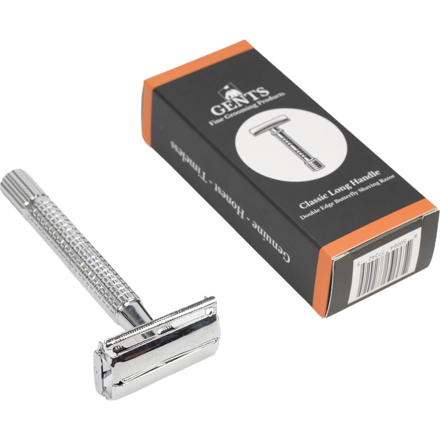 Maquinilla de Afeitar Clásica G.B.S Doble Cuchilla Mango Largo